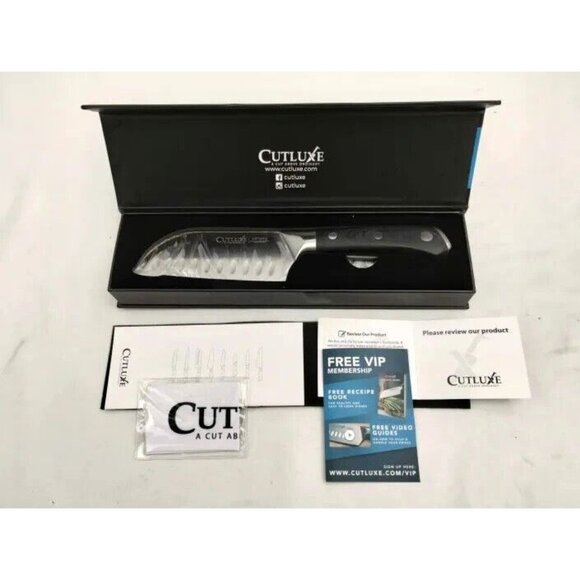 Cutluxe Artisan Santoku Knife 5" High Carbon Stainless Steel Chopping Vegetable - Picture 6 of 7